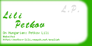 lili petkov business card